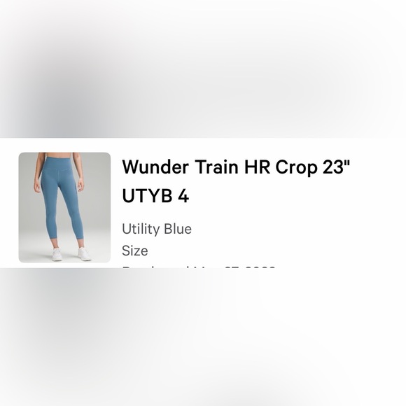 Lululemon Wunder Train high-rise 23 inch crop leggings- size 4 - Picture 2 of 9